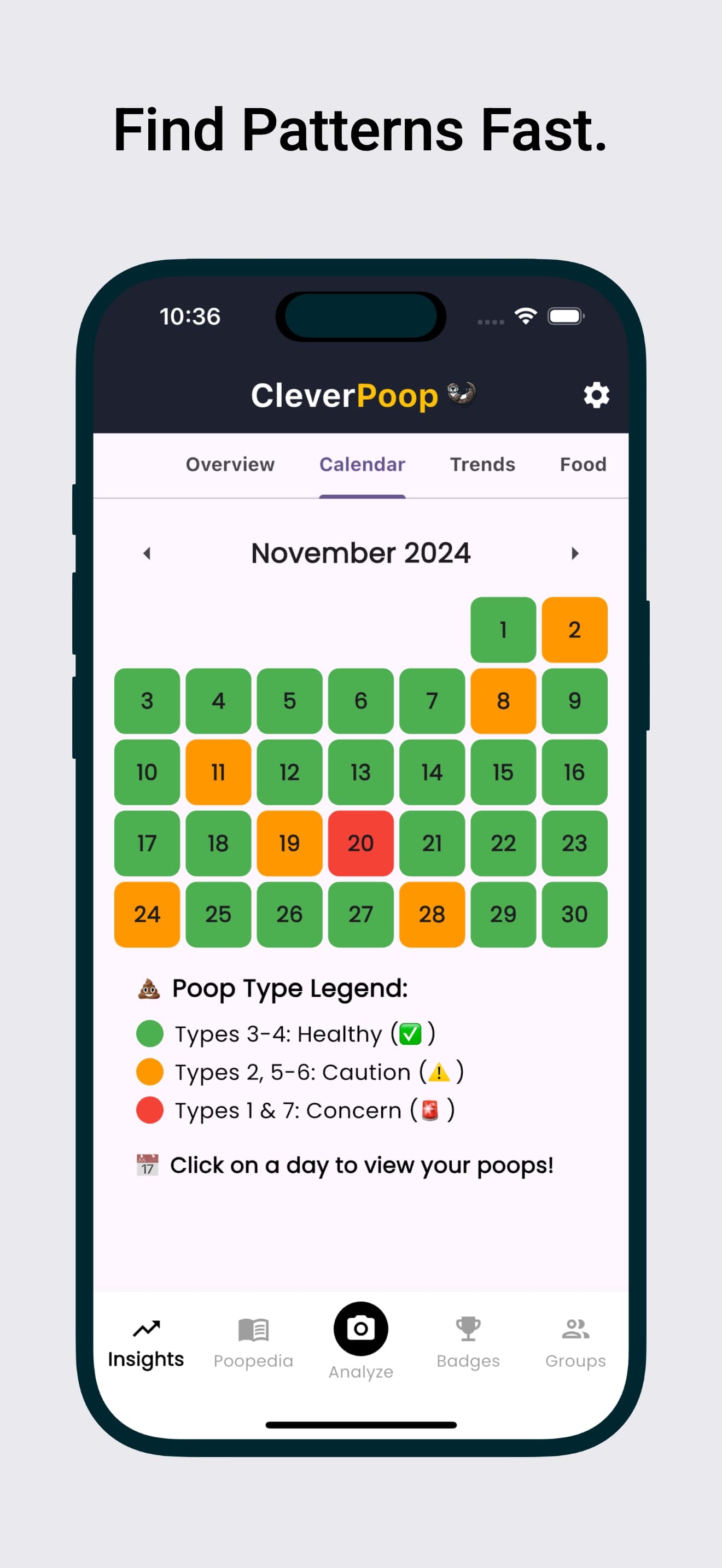 CleverPoop mobile app screens