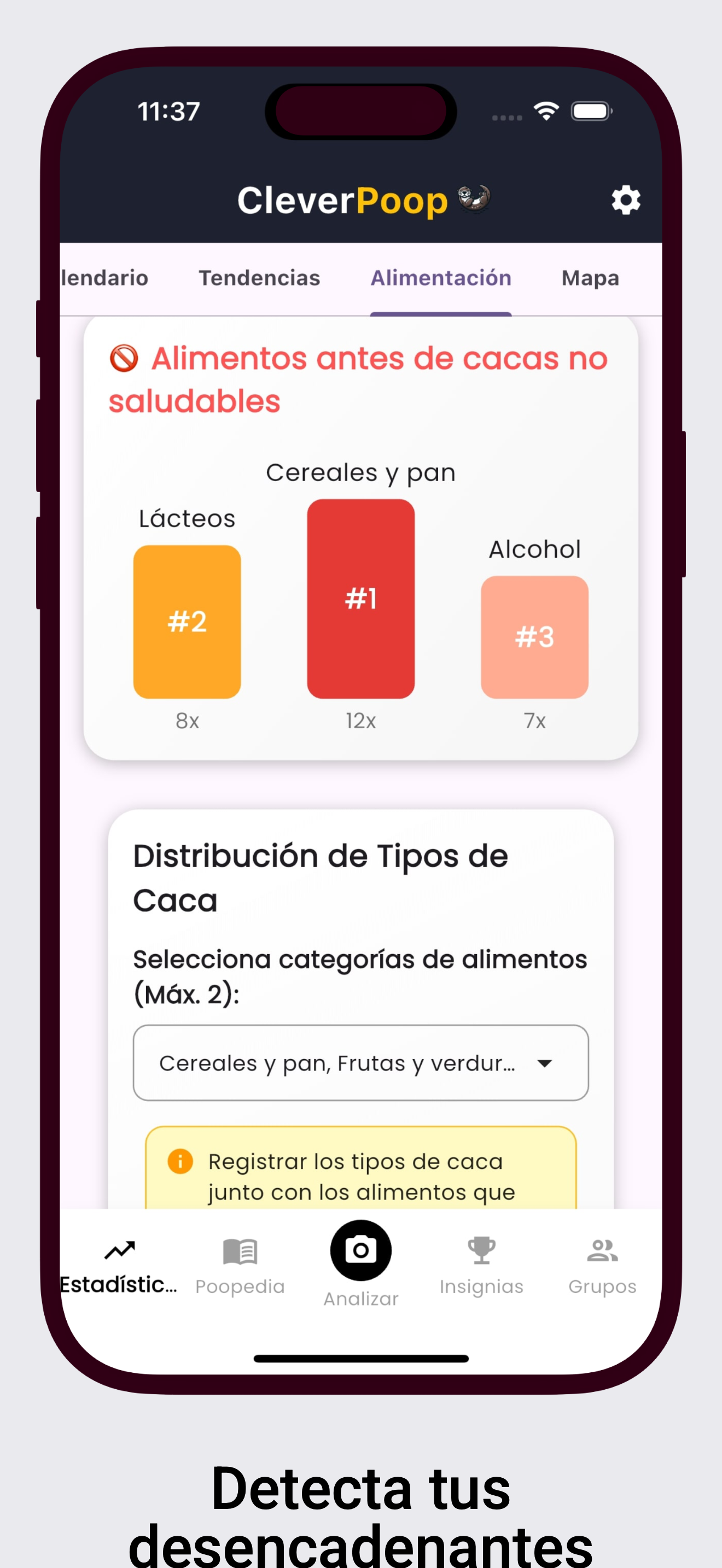 Pantallas de la app CleverPoop