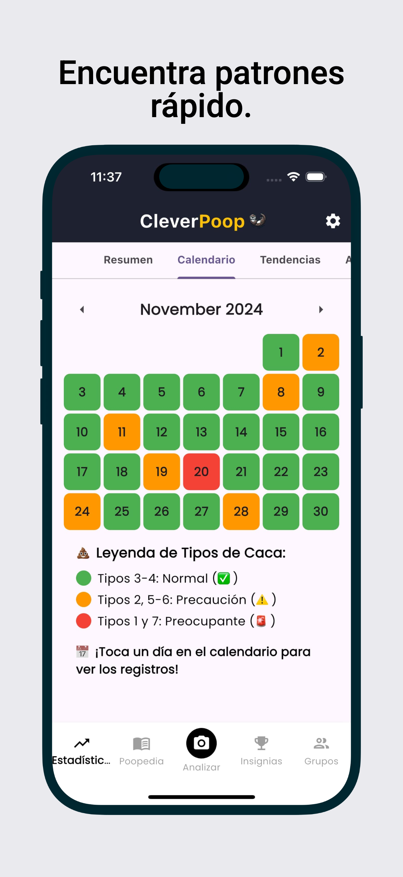 Pantallas de la app CleverPoop